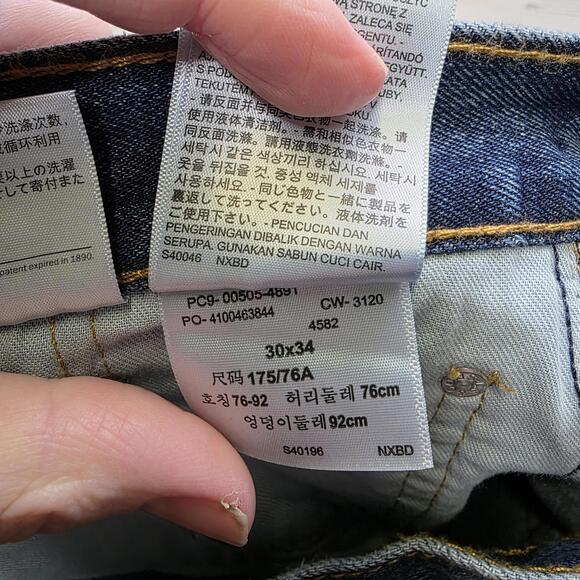 Levi's Men's 505 Jeans 30x34 Straight Leg 100% Cotton Broken In Comfortable - Picture 5 of 9